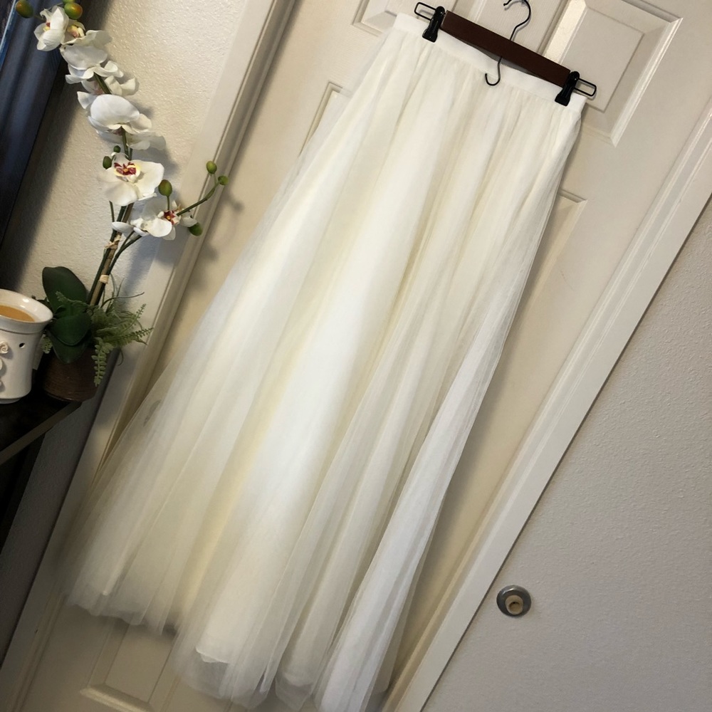 Skylar Tulle Skirt - Pearl White